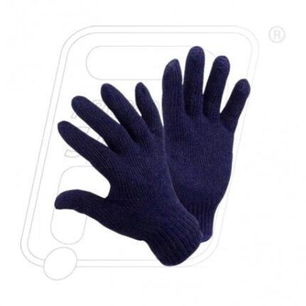 cotton hand gloves knitted blue